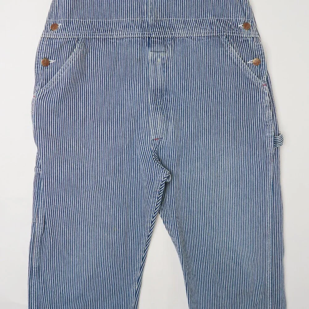 Vintage 90s Round House Denim Engineer Striped Overalls - Picture 6 of 13